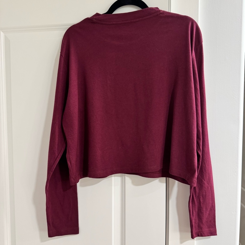 PINK Victoria's Secret Maroon Long Sleeve Tee - Picture 4 of 5